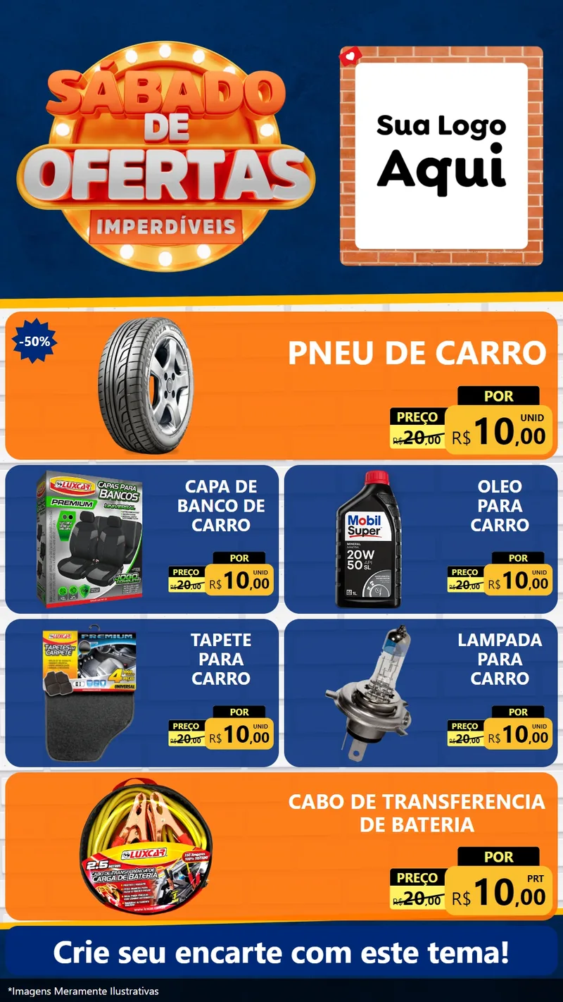 Modelo de TV para TV Vertical com o tema Sábado de Ofertas Imperdíveis para Auto peças