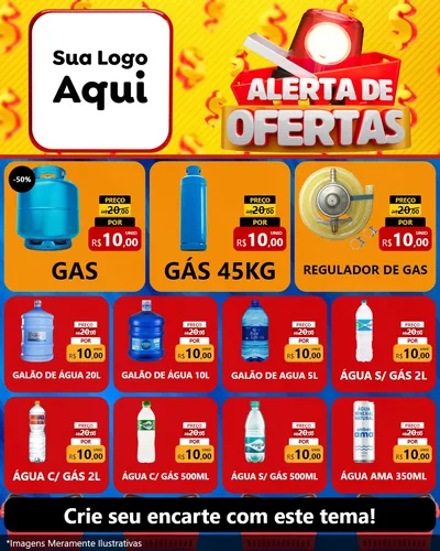 Modelo de Rede Social para Feed Instagram com o tema Alerta de Ofertas para Água e gás