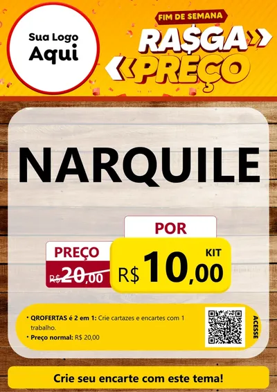 Modelo de Cartaz para Cartaz A4 Vertical com o tema Fim de Semana Rasga Preços para Tabacaria