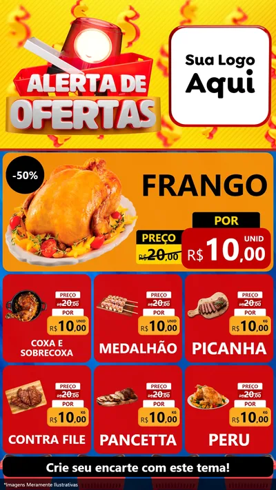 Modelo de Rede Social para Stories com o tema Alerta de Ofertas para Assados