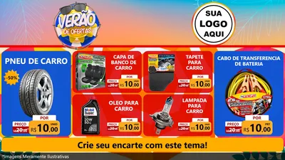 Modelo de TV para TV Horizontal com o tema Verão de Ofertas para Auto peças