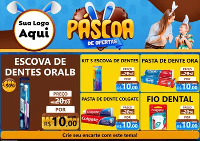 Modelo de Encarte para Encarte A4 Horizontal com o tema Páscoa de Ofertas para Higiene Pessoal