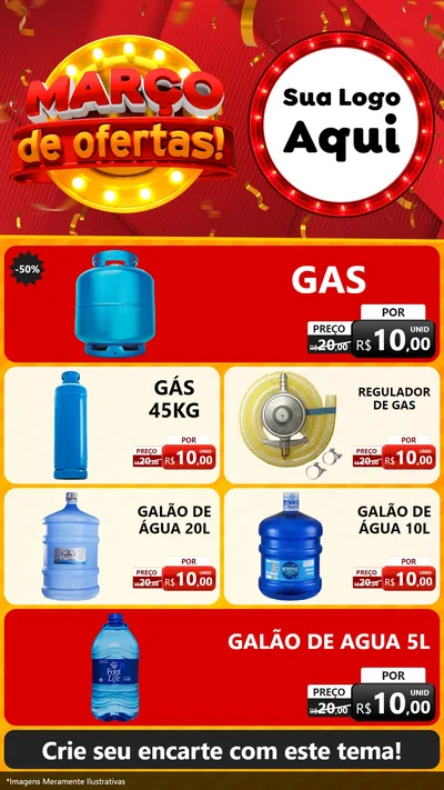 Modelo de TV para TV Vertical com o tema Março de Ofertas! para Água e gás