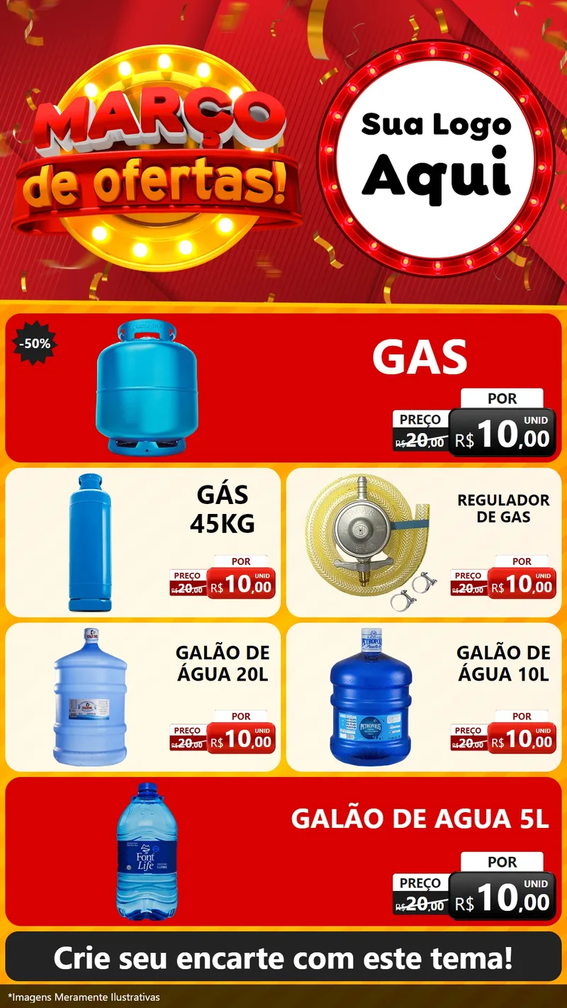 Modelo de TV para TV Vertical com o tema Março de Ofertas! para Água e gás