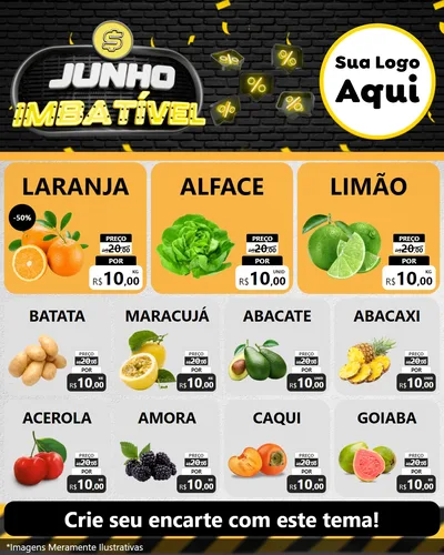 Modelo de Rede Social para Feed Instagram com o tema Junho Imbatível para Hortifrúti