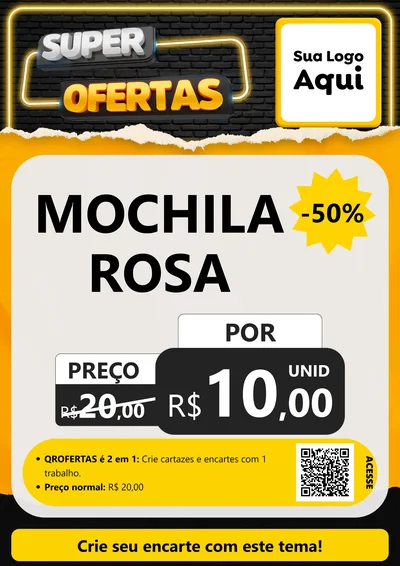 Modelo de Cartaz para Cartaz A4 Vertical com o tema Super Ofertas para Papelaria