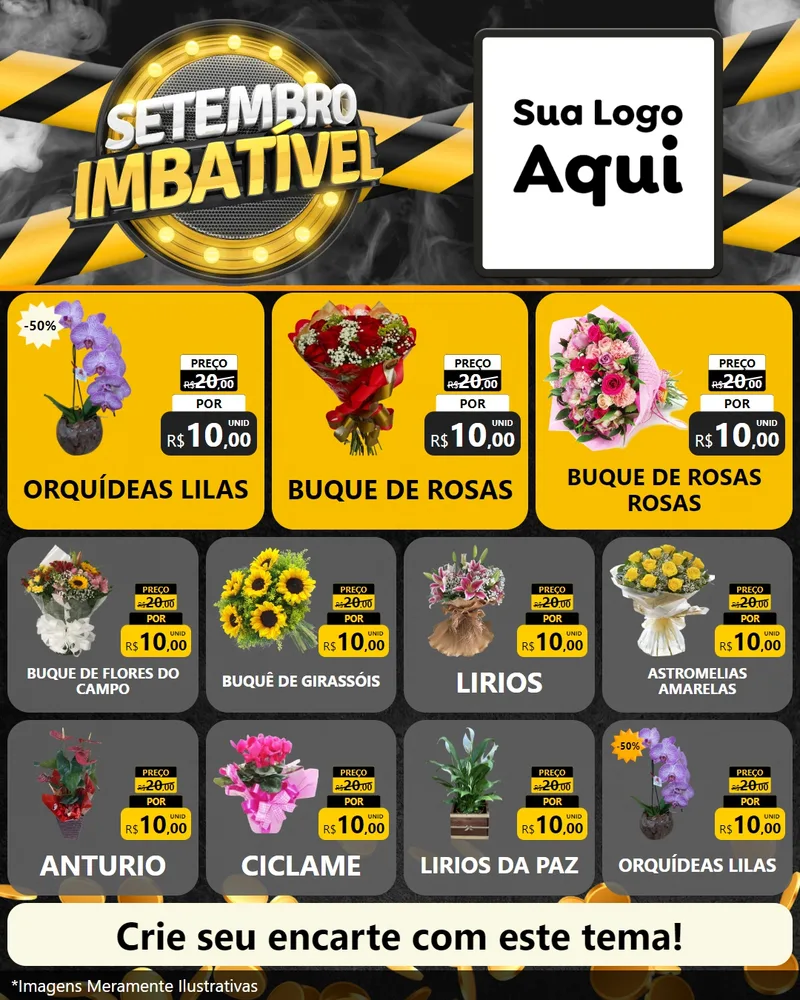 Modelo de Rede Social para Feed Instagram com o tema Setembro Imbatível para Floricultura e jardim