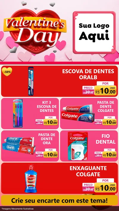 Modelo de TV para TV Vertical com o tema Valentine's Day para Higiene Pessoal