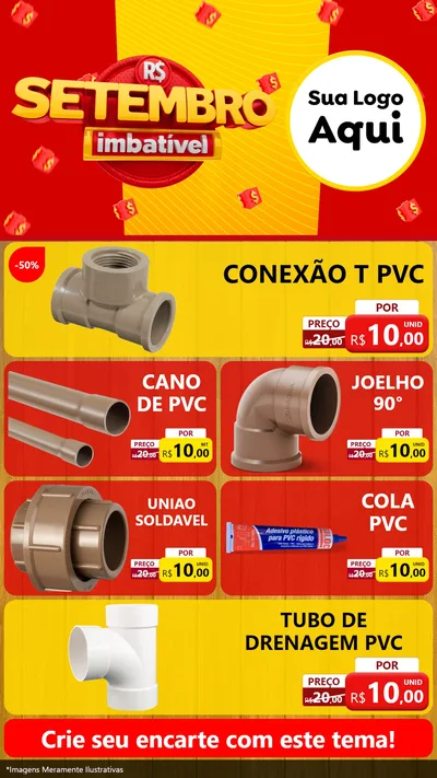 Modelo de TV para TV Vertical com o tema Setembro Imbatível para Tubos e conexões