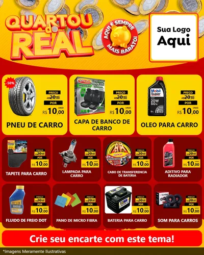 Modelo de Rede Social para Feed Instagram com o tema Quartou do Real para Auto peças