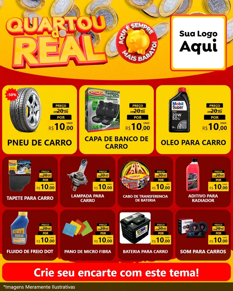 Modelo de Rede Social para Feed Instagram com o tema Quartou do Real para Auto peças