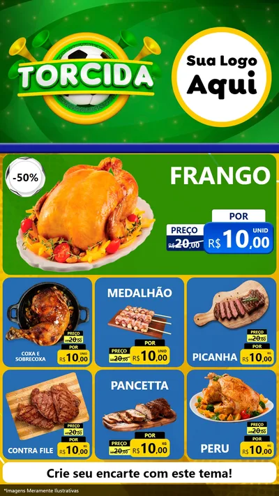 Modelo de Rede Social para Stories com o tema Torcida para Assados