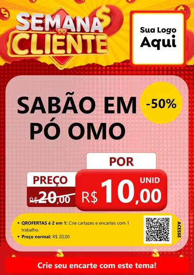 Modelo de Cartaz para Cartaz A4 Vertical com o tema Semana do Cliente para Produtos de Limpeza