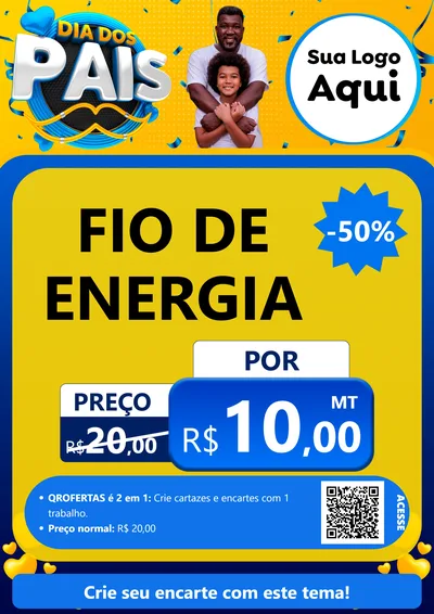 Modelo de Cartaz para Cartaz A4 Vertical com o tema Dia dos Pais para Materiais Elétricos
