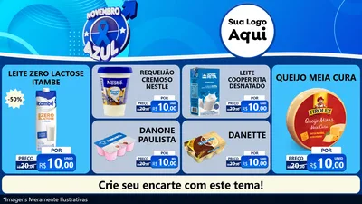 Modelo de TV para TV Horizontal com o tema Novembro Azul para Frios e Laticínios