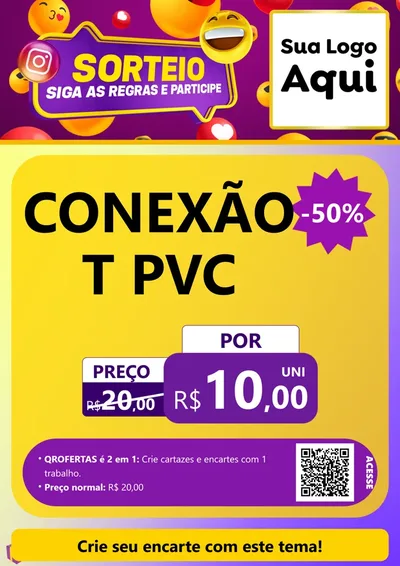 Modelo de Cartaz para Cartaz A4 Vertical com o tema Sorteio para Tubos e conexões