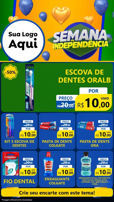 Modelo de Rede Social para Stories com o tema Semana da Independência para Higiene Pessoal