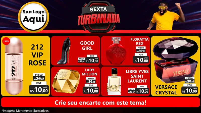 Modelo de TV para TV Horizontal com o tema Sexta Turbinada para Perfumes
