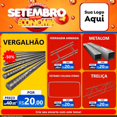Modelo de Rede Social para Feed Facebook com o tema Operação Setembro Com Muita Economia para Ferragens