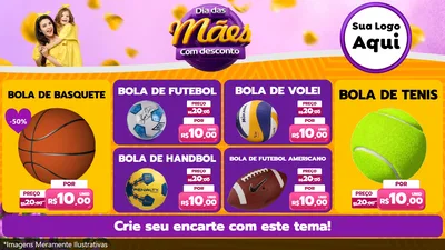 Modelo de TV para TV Horizontal com o tema Dia das Mães com Desconto para Artigos Esportivos