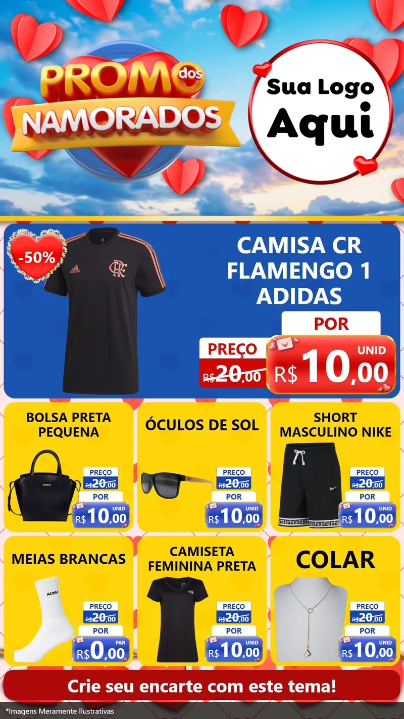 Modelo de Rede Social para Stories com o tema Promo dos Namorados para Roupas e acessórios