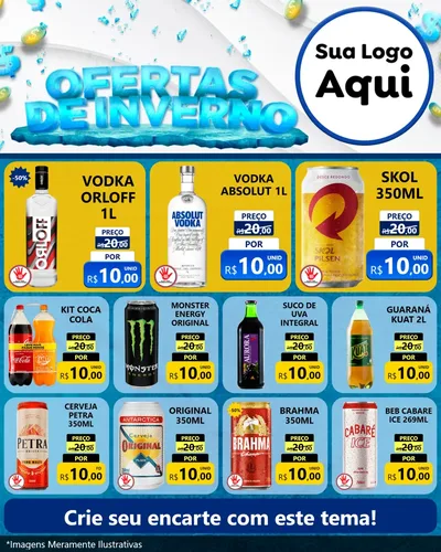 Modelo de Rede Social para Feed Instagram com o tema Ofertas de Inverno para Distribuidora de bebidas