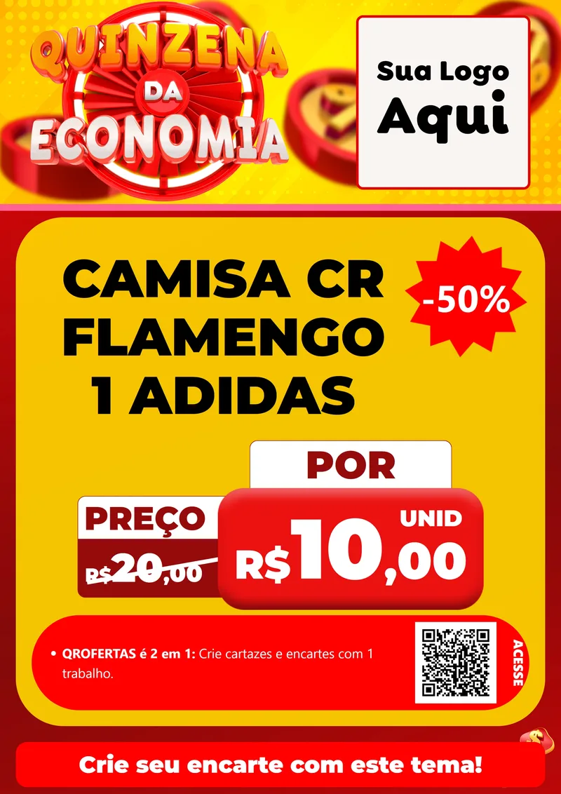 Modelo de Cartaz para Cartaz A4 Vertical com o tema Quinzena Da Economia para Roupas e acessórios