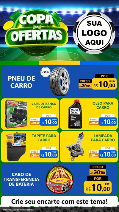 Modelo de TV para TV Vertical com o tema Copa de Ofertas para Auto peças