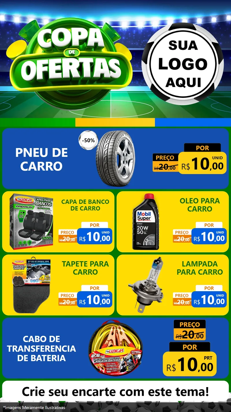 Modelo de TV para TV Vertical com o tema Copa de Ofertas para Auto peças