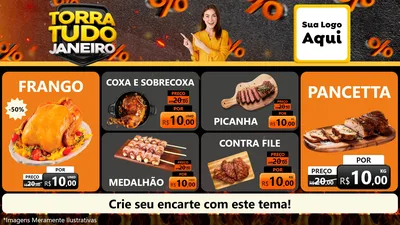 Modelo de TV para TV Horizontal com o tema Torra Tudo Janeiro para Assados