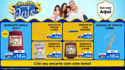 Modelo de TV para TV Horizontal com o tema Ofertas do Dia dos Pais para Armarinho e Aviamentos