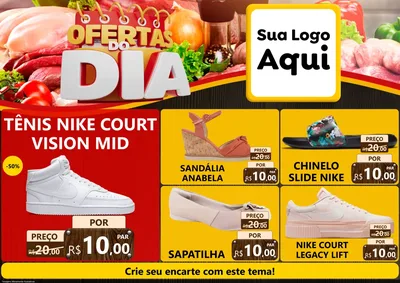 Modelo de Encarte para Encarte A4 Horizontal com o tema Ofertas do Dia para Calçados
