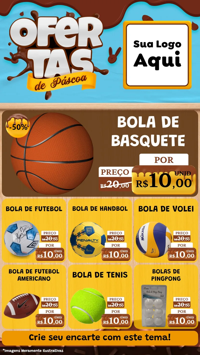 Modelo de Rede Social para Stories com o tema Ofertas de Páscoa para Artigos Esportivos