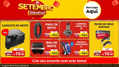 Modelo de TV para TV Horizontal com o tema Setembro Imbatível para Moto peças