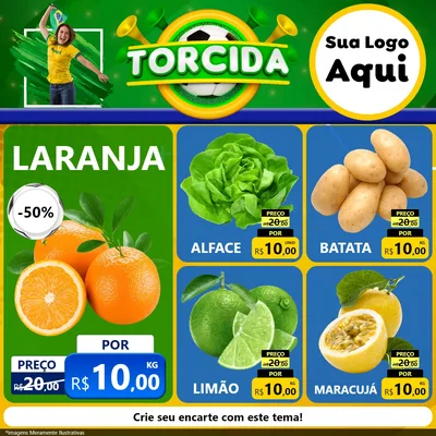 Modelo de Rede Social para Feed Facebook com o tema Torcida para Hortifrúti
