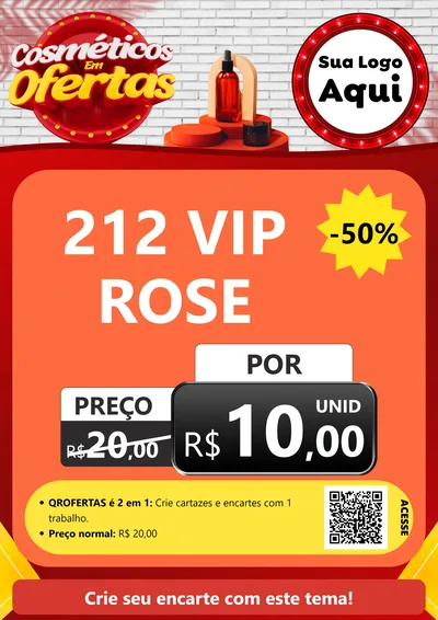 Modelo de Cartaz para Cartaz A4 Vertical com o tema Cosméticos em Ofertas para Perfumes