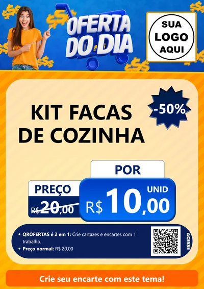 Modelo de Cartaz para Cartaz A4 Vertical com o tema Oferta do Dia para Utilidades Domésticas