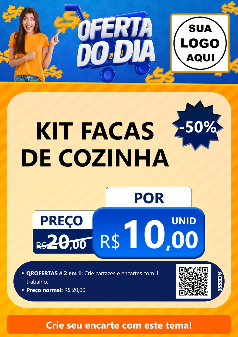 Modelo de Cartaz para Cartaz A4 Vertical com o tema Oferta do Dia para Utilidades Domésticas