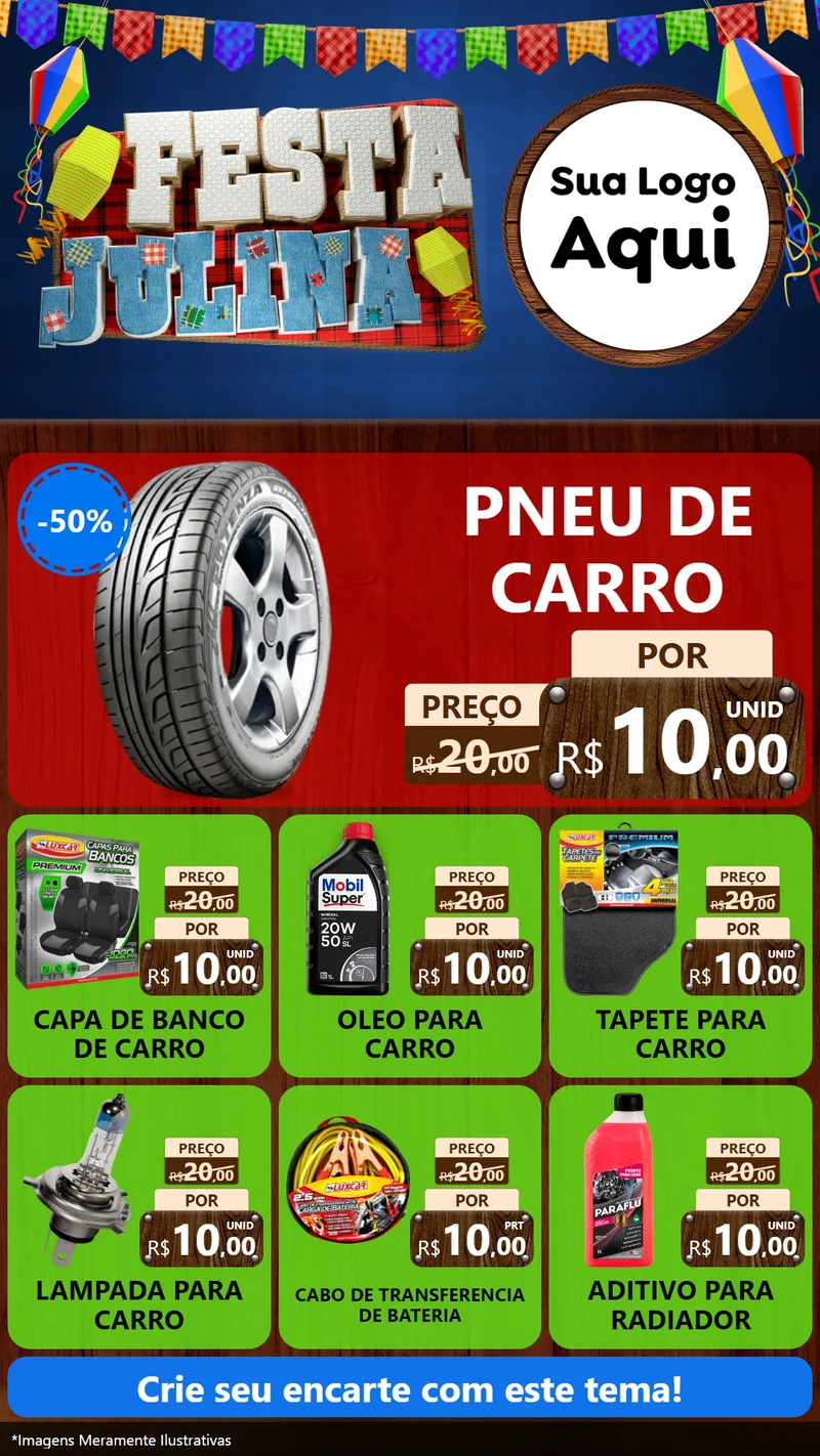 Modelo de Rede Social para Stories com o tema Festa Julina para Auto peças