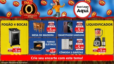 Modelo de TV para TV Horizontal com o tema Dia O - O Dia Mais Barato Do Mês para Móveis e Eletro