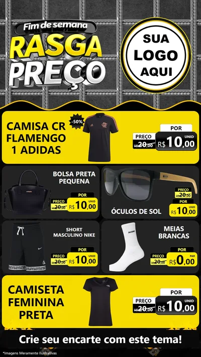 Modelo de TV para TV Vertical com o tema Fim de Semana Rasga Preço para Roupas e acessórios