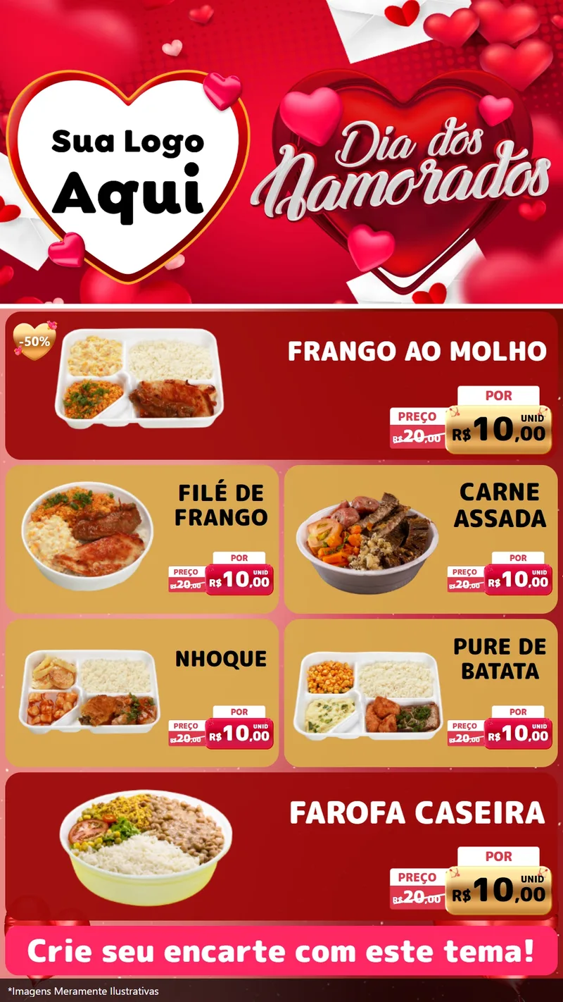 Modelo de TV para TV Vertical com o tema Dia Dos Namorados para Restaurante