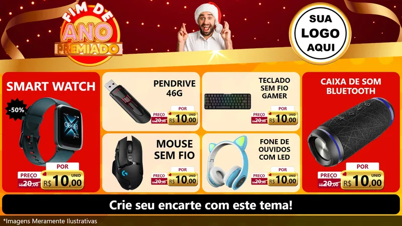 Modelo de TV para TV Horizontal com o tema Fim de Ano Premiado para Informática