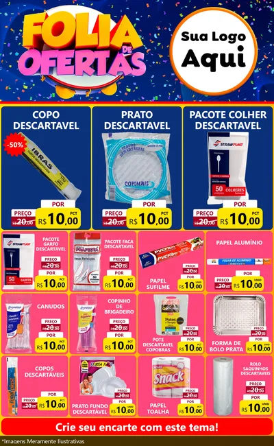 Modelo de Encarte para Encarte Grande com o tema Folia de Ofertas para Embalagens