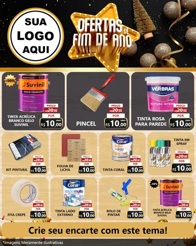 Modelo de Rede Social para Feed Instagram com o tema Ofertas de Fim de Ano para Tintas e Ferramentas