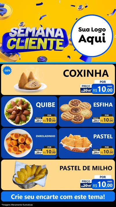 Modelo de TV para TV Vertical com o tema Semana do Cliente para Salgadaria