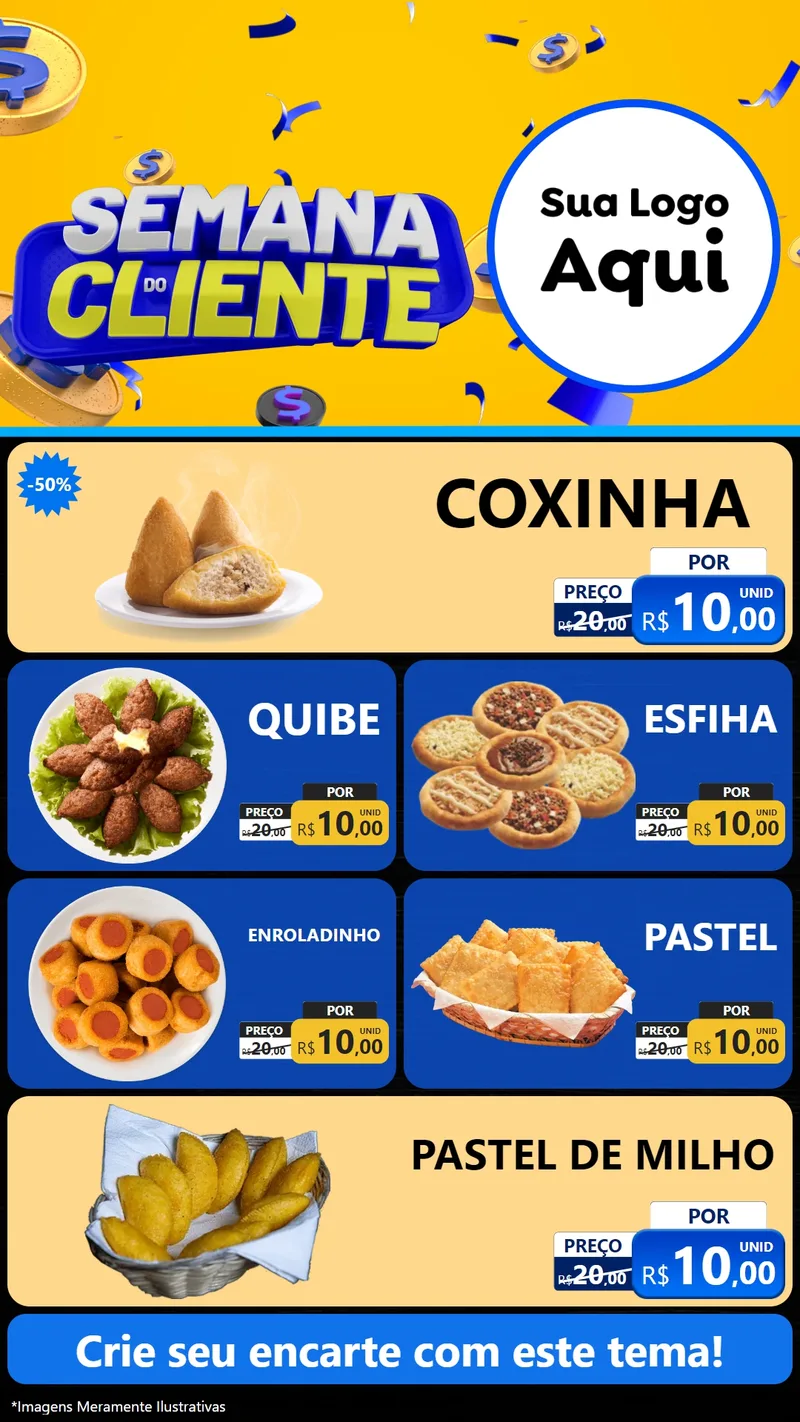 Modelo de TV para TV Vertical com o tema Semana do Cliente para Salgadaria