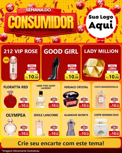 Modelo de Rede Social para Feed Instagram com o tema Semana do Consumidor para Perfumes
