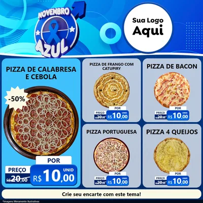 Modelo de Rede Social para Feed Facebook com o tema Novembro Azul para Pizzaria