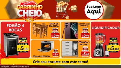 Modelo de TV para TV Horizontal com o tema Promoção carrinho cheio para Móveis e Eletro